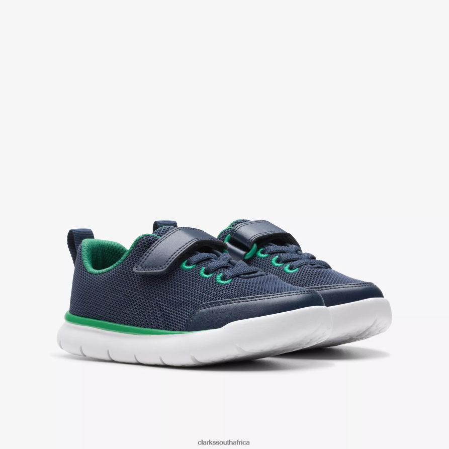 2Z8V2H1001 Hoop Run Kid Clarks Navy Synthetic