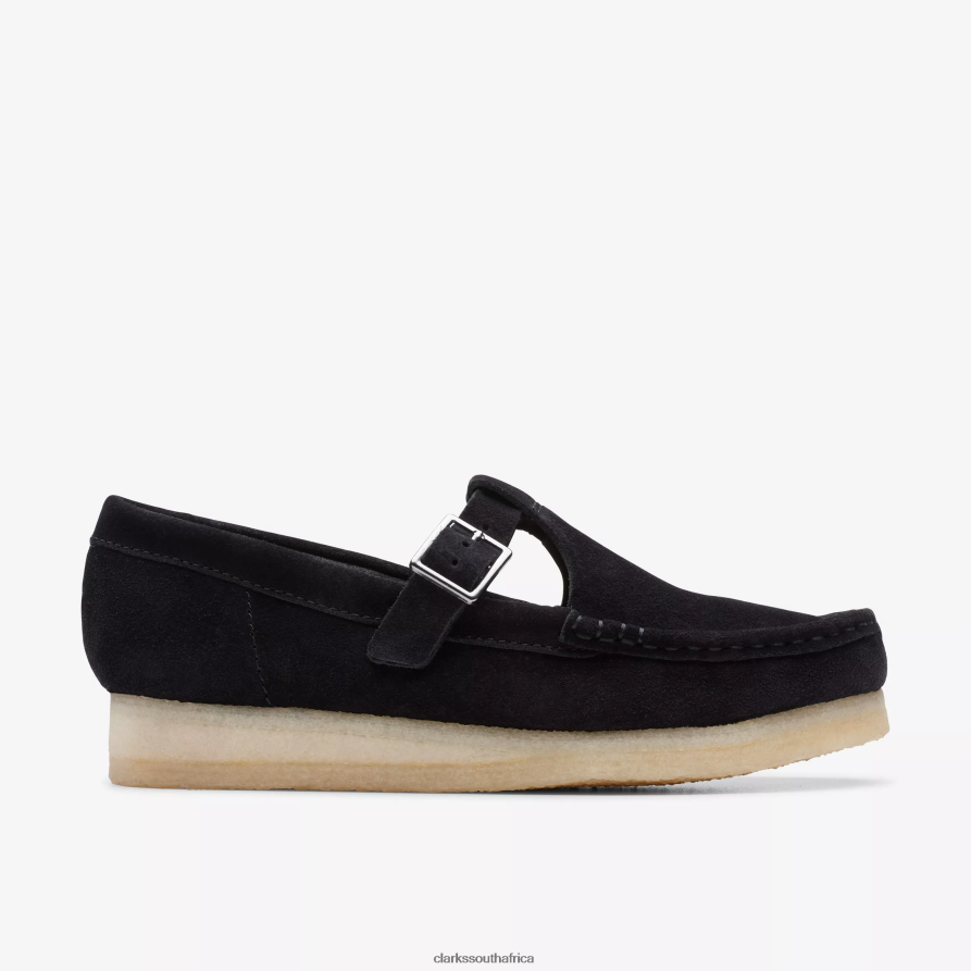 2Z8V2H248 Wallabee T-Bar Clarks Black Suede