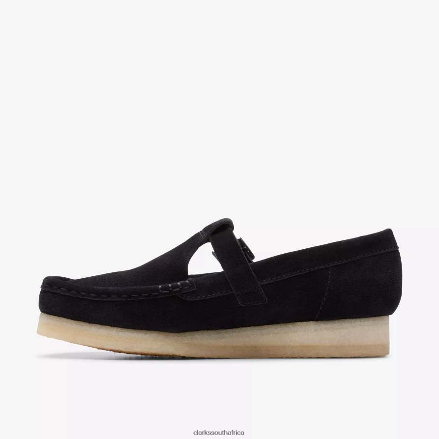 2Z8V2H248 Wallabee T-Bar Clarks Black Suede