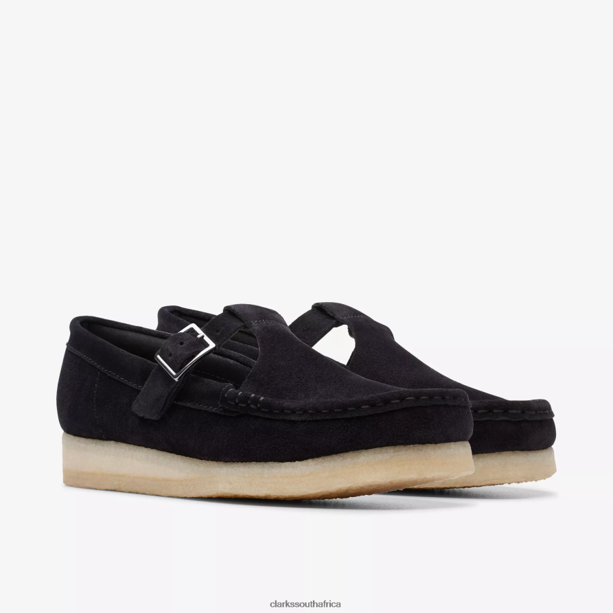 2Z8V2H248 Wallabee T-Bar Clarks Black Suede