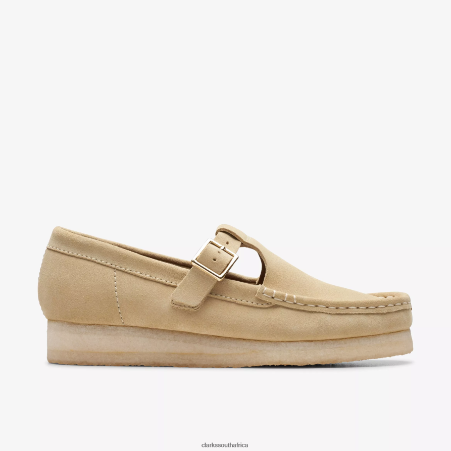 2Z8V2H249 Wallabee T-Bar Clarks Maple Suede