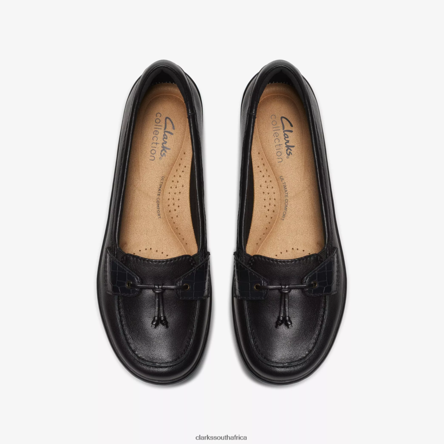 2Z8V2H294 Cora Haley Clarks Black Leather