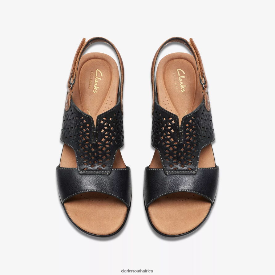 2Z8V2H32 Tuleah Sun Clarks Black Leather