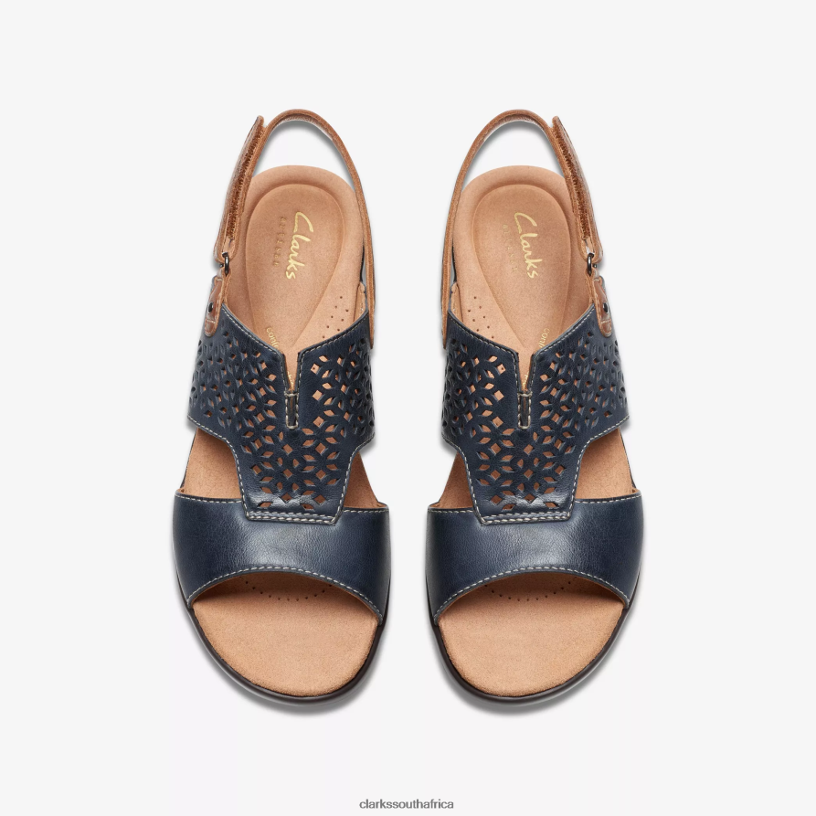 2Z8V2H34 Tuleah Sun Clarks Navy Leather