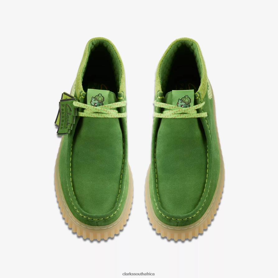 2Z8V2H426 Torhill Explore x Pok¨¦mon Clarks Green Suede