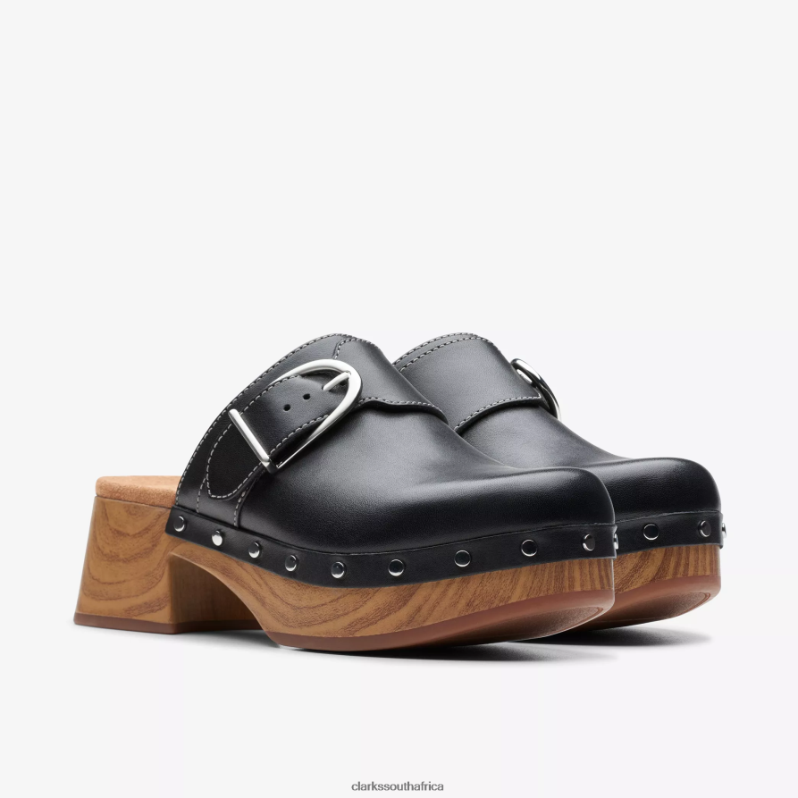 2Z8V2H583 Sivanne Sun Clarks Black Leather