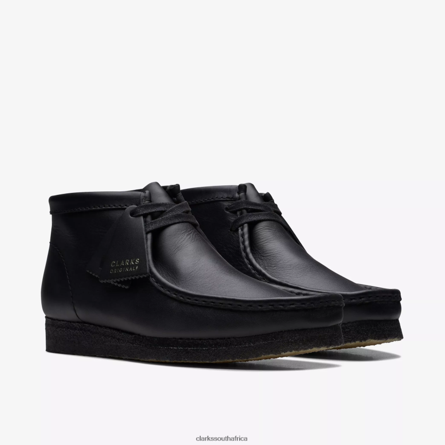 2Z8V2H659 Wallabee Boot Clarks Black Leather