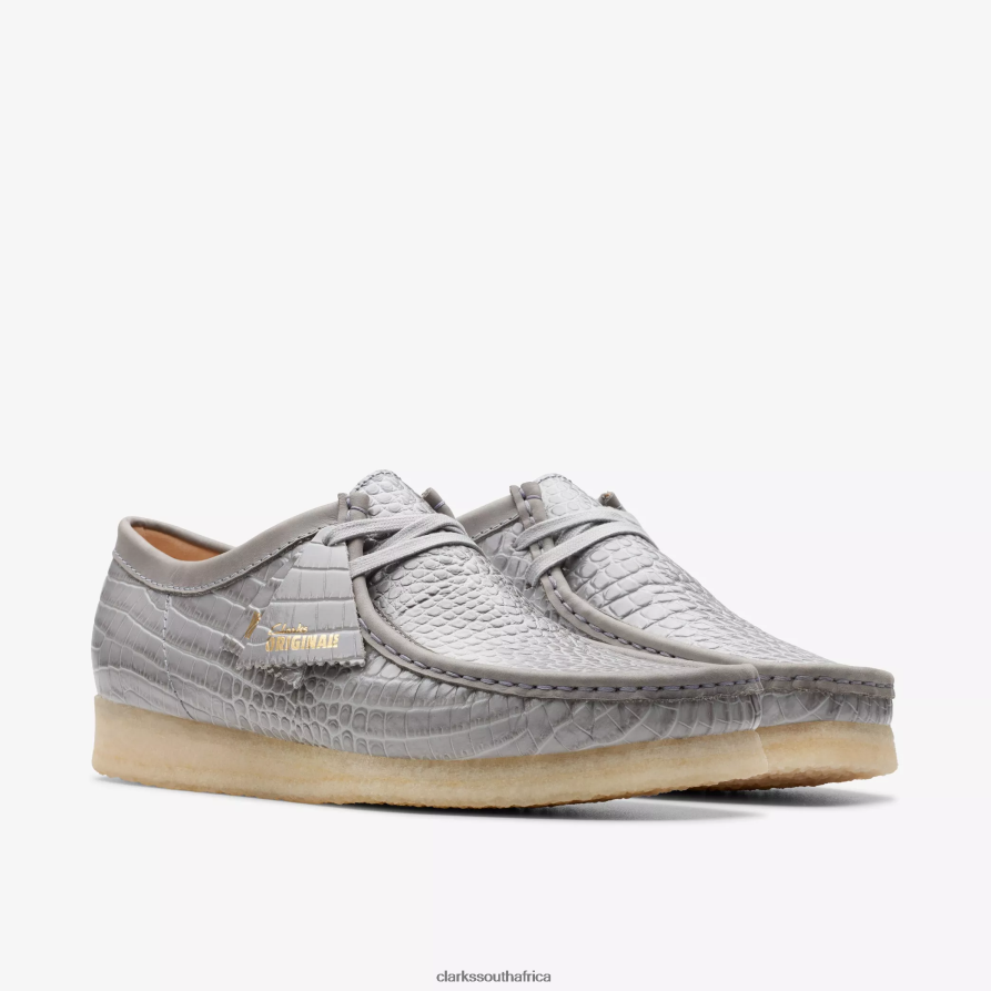 2Z8V2H664 Wallabee Clarks Grey Crocodile Print