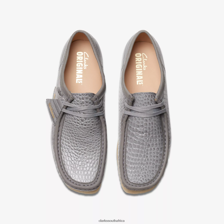 2Z8V2H664 Wallabee Clarks Grey Crocodile Print