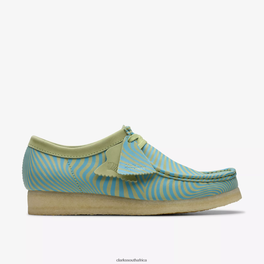 2Z8V2H673 Wallabee Clarks Blue/Lime Print