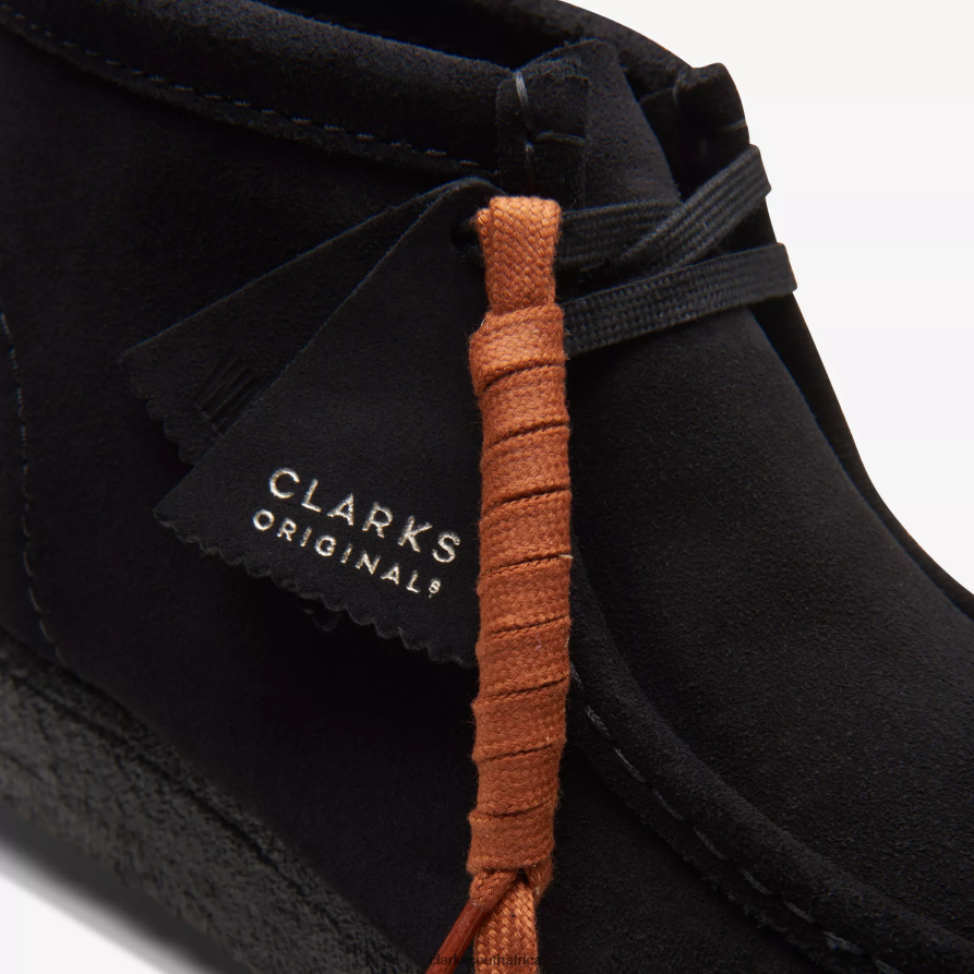 2Z8V2H693 Wallabee Boot Clarks Black Suede