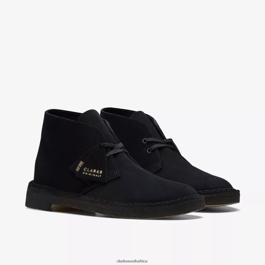 2Z8V2H756 Desert Boot Clarks Black Suede