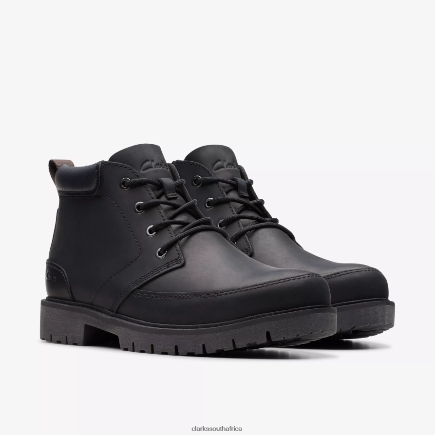 2Z8V2H902 Rossdale Mid Clarks Black Leather