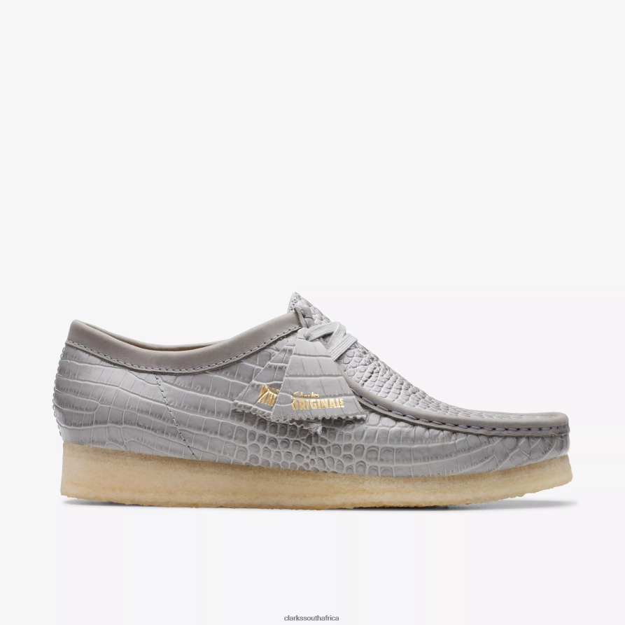 2Z8V2H664 Wallabee Clarks Grey Crocodile Print